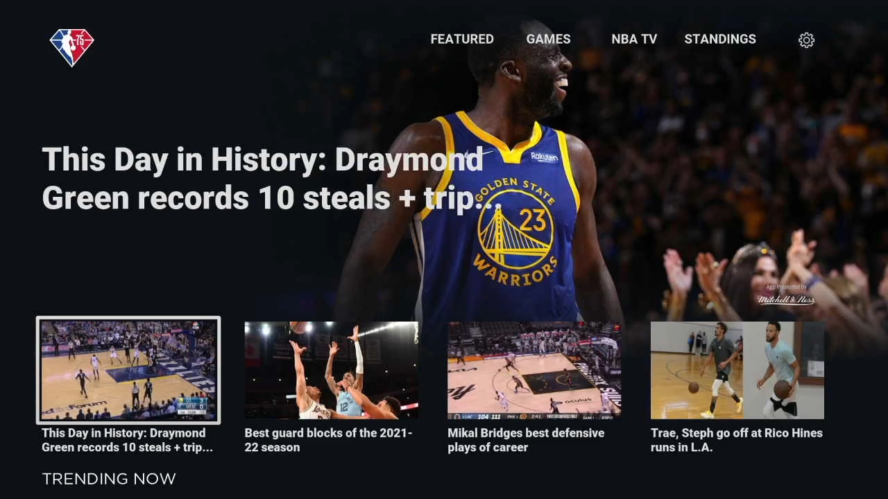NBA TV application interface