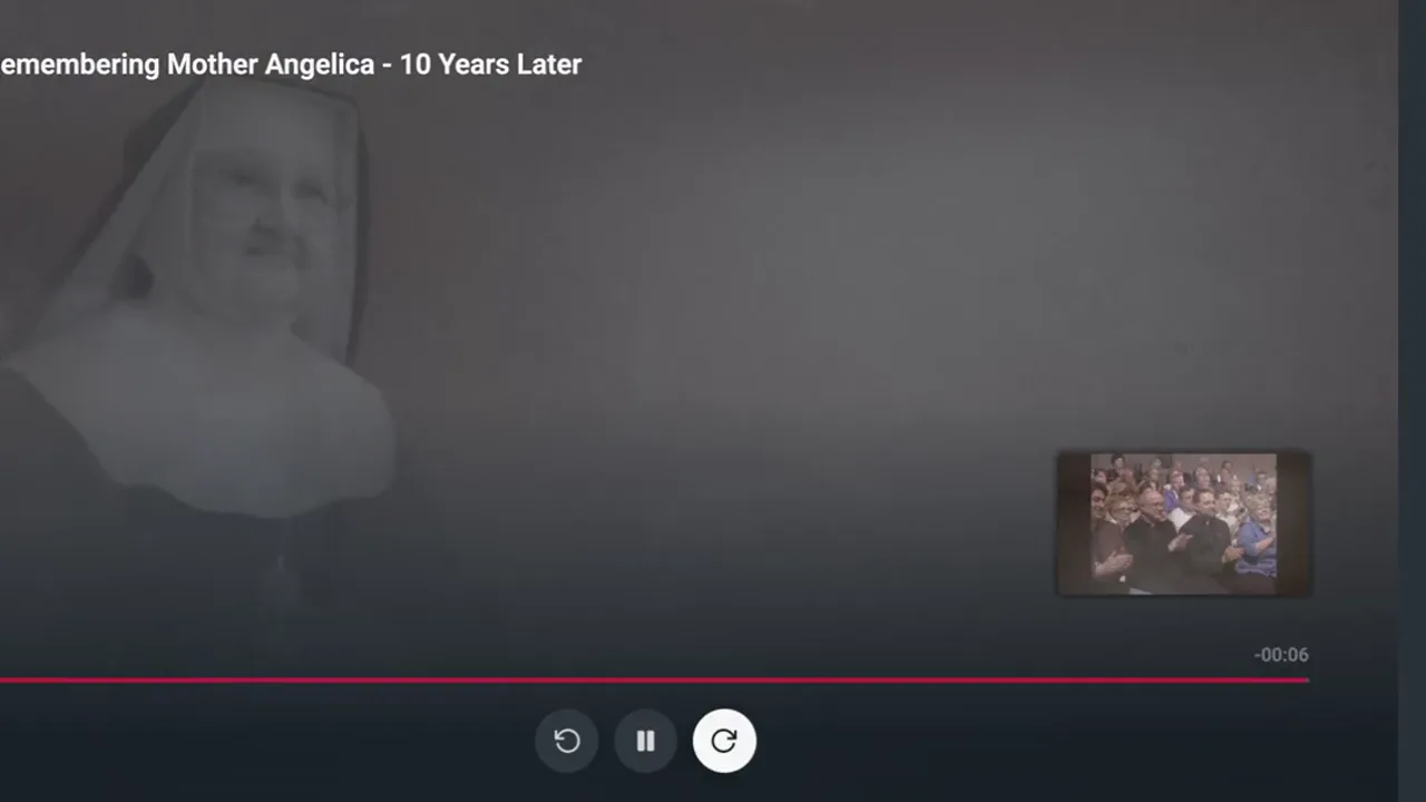 EWTN+ video player controls