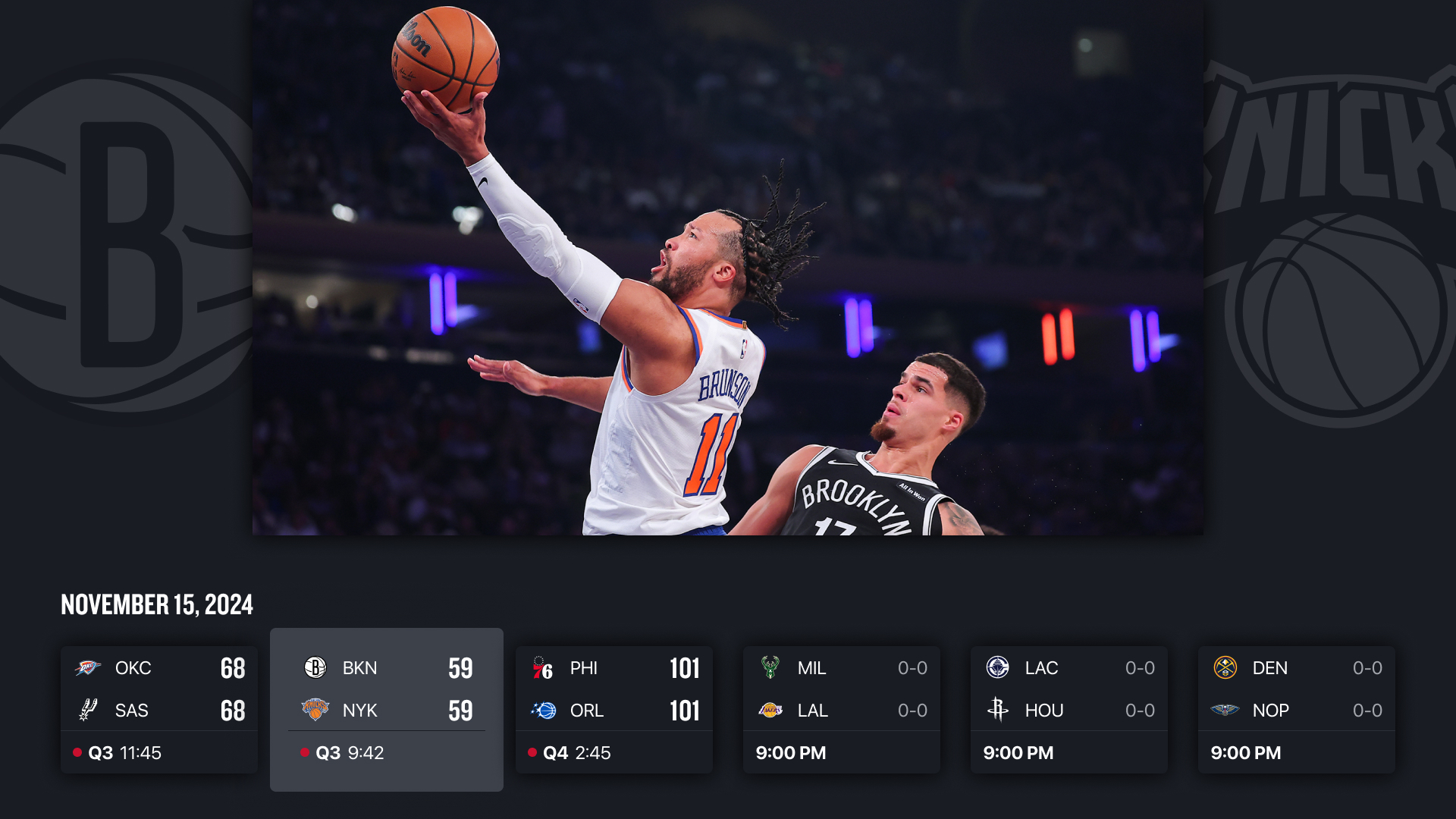 NBA Roku app schedule with live scores
